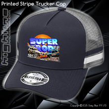Load image into Gallery viewer, STRIPE Trucker Cap - Super Rod Tour 2025
