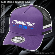 Load image into Gallery viewer, KIDS Stripe Trucker - CC Neon Blue
