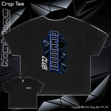 Load image into Gallery viewer, Ladies Crop Tee - CC Neon Blue
