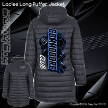 Load image into Gallery viewer, Ladies Long Puffer Jacket - CC Neon Blue
