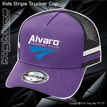 Load image into Gallery viewer, KIDS Stripe Trucker - Alvaro Transport
