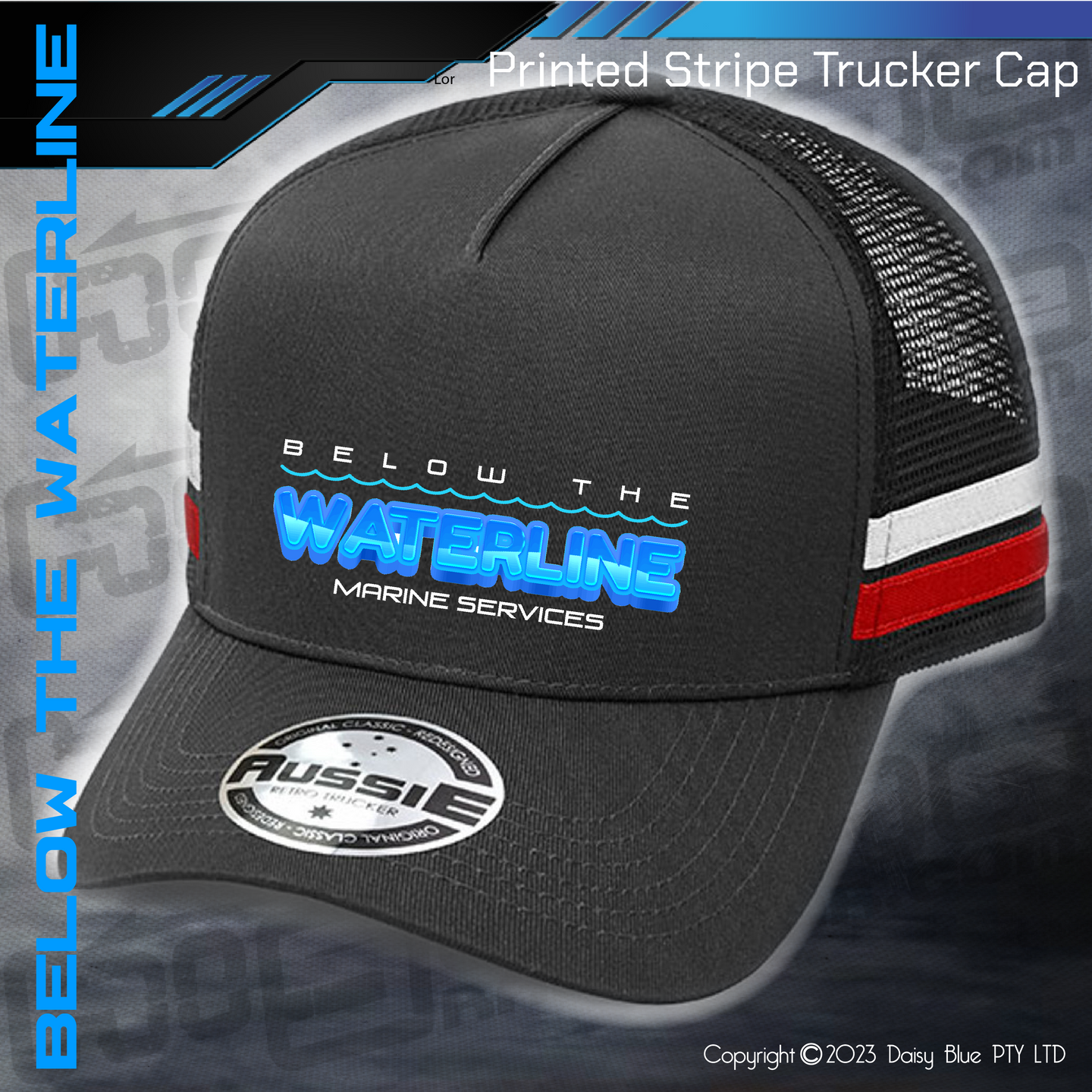 STRIPE Trucker Cap - Below The Waterline Marine Services
