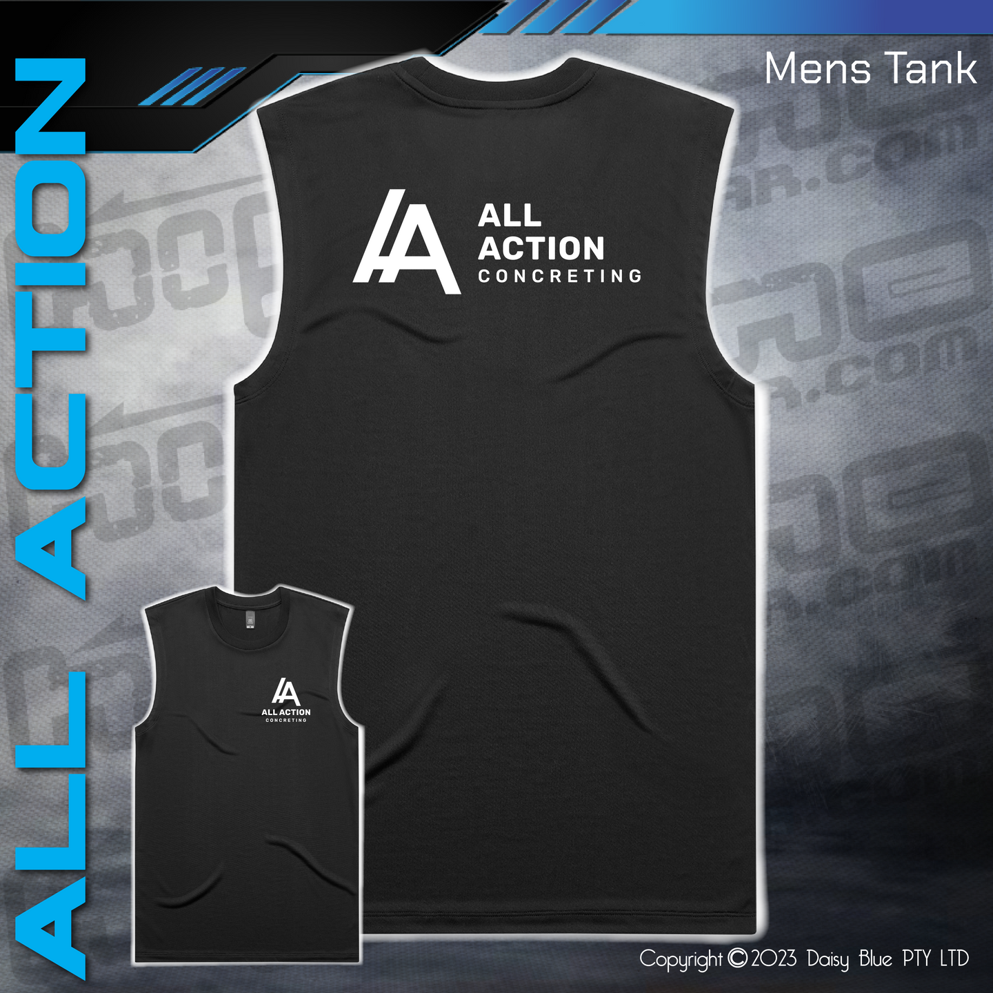 Mens Staple Active Tank - All Action Concreting