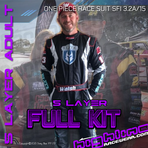 FULL KIT - Adult Custom 5 LAYER Race Suit - SFI 3.2a/15