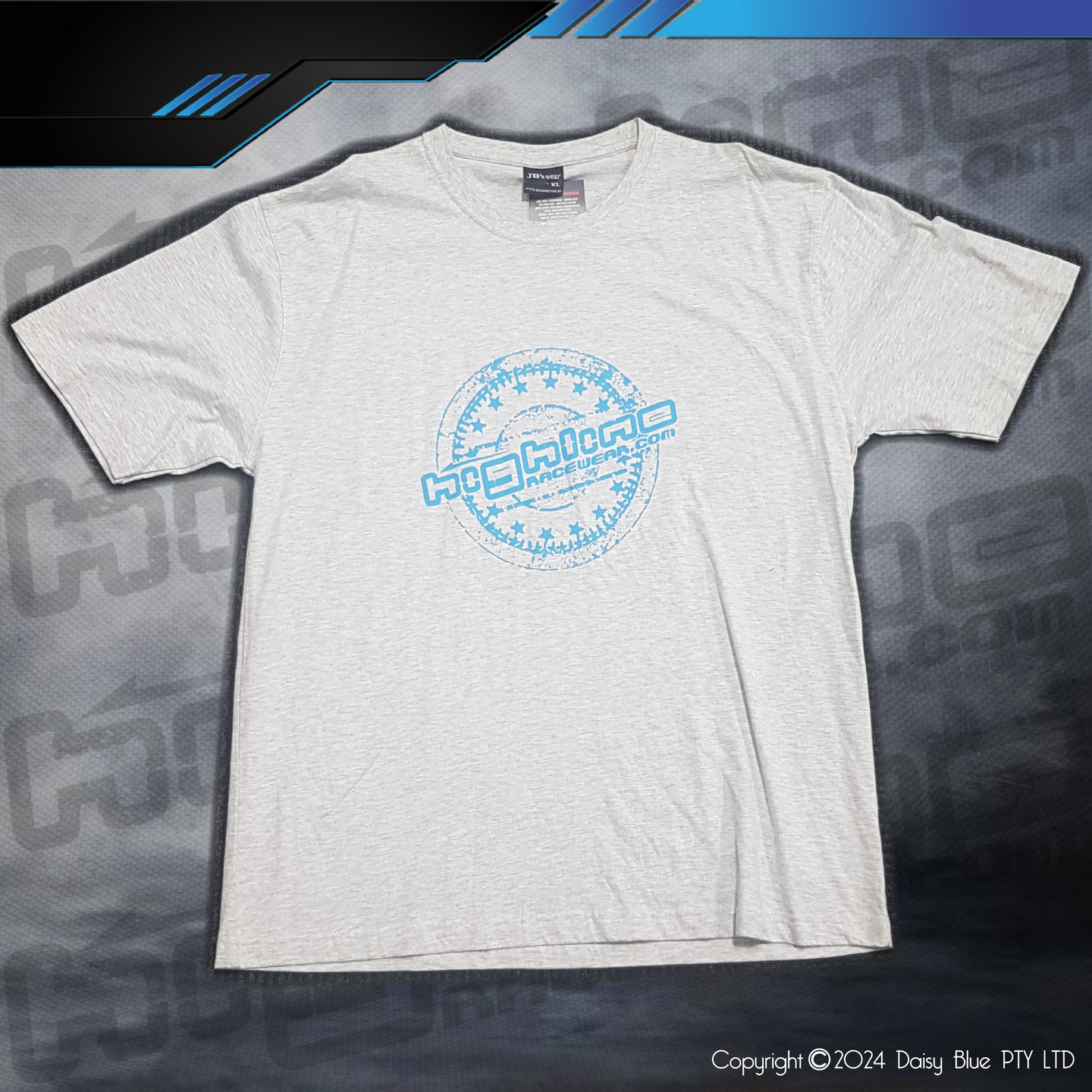 CLEARANCE TEE - WHITE MARLE/BLUE