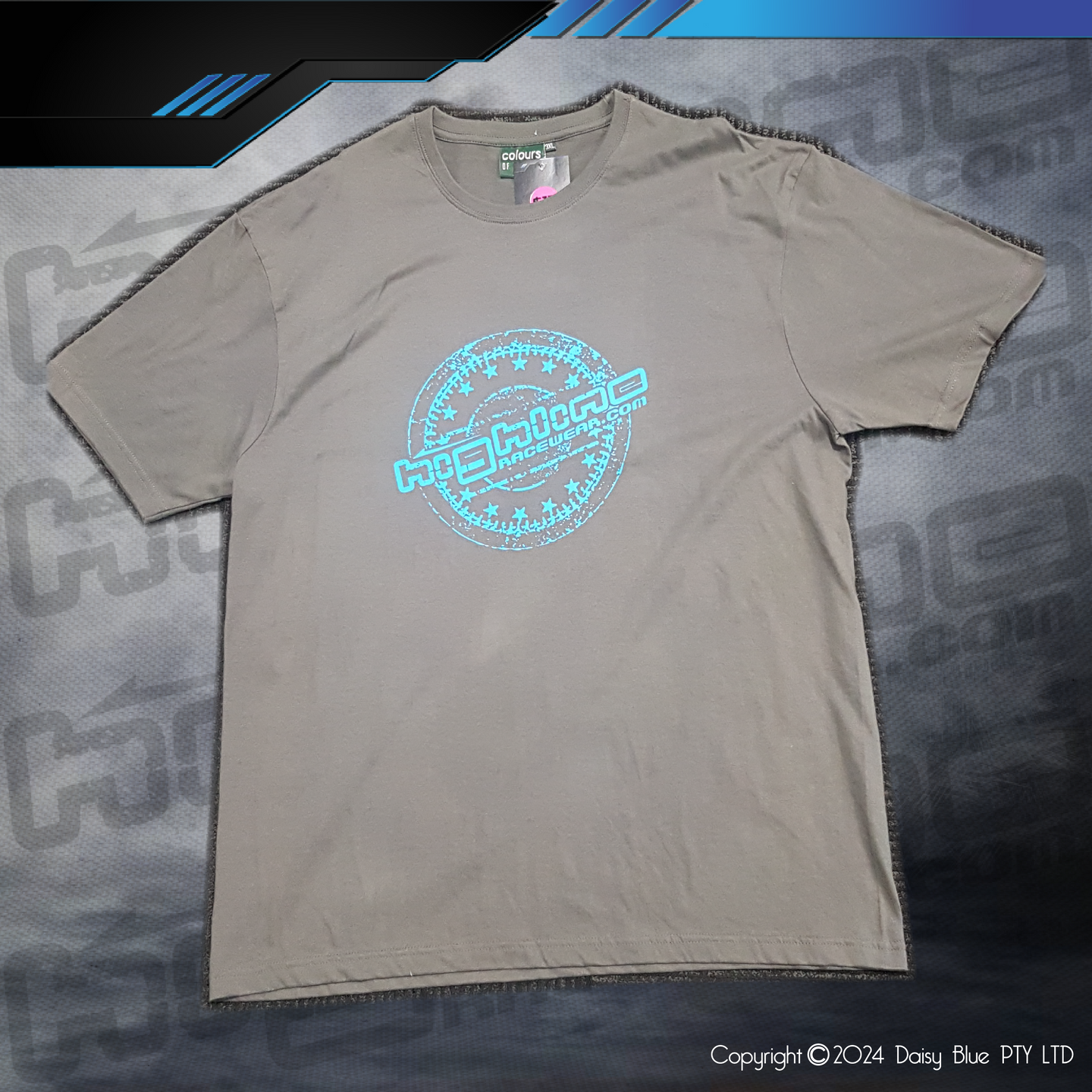 CLEARANCE TEE - GREY MARLE/BLUE