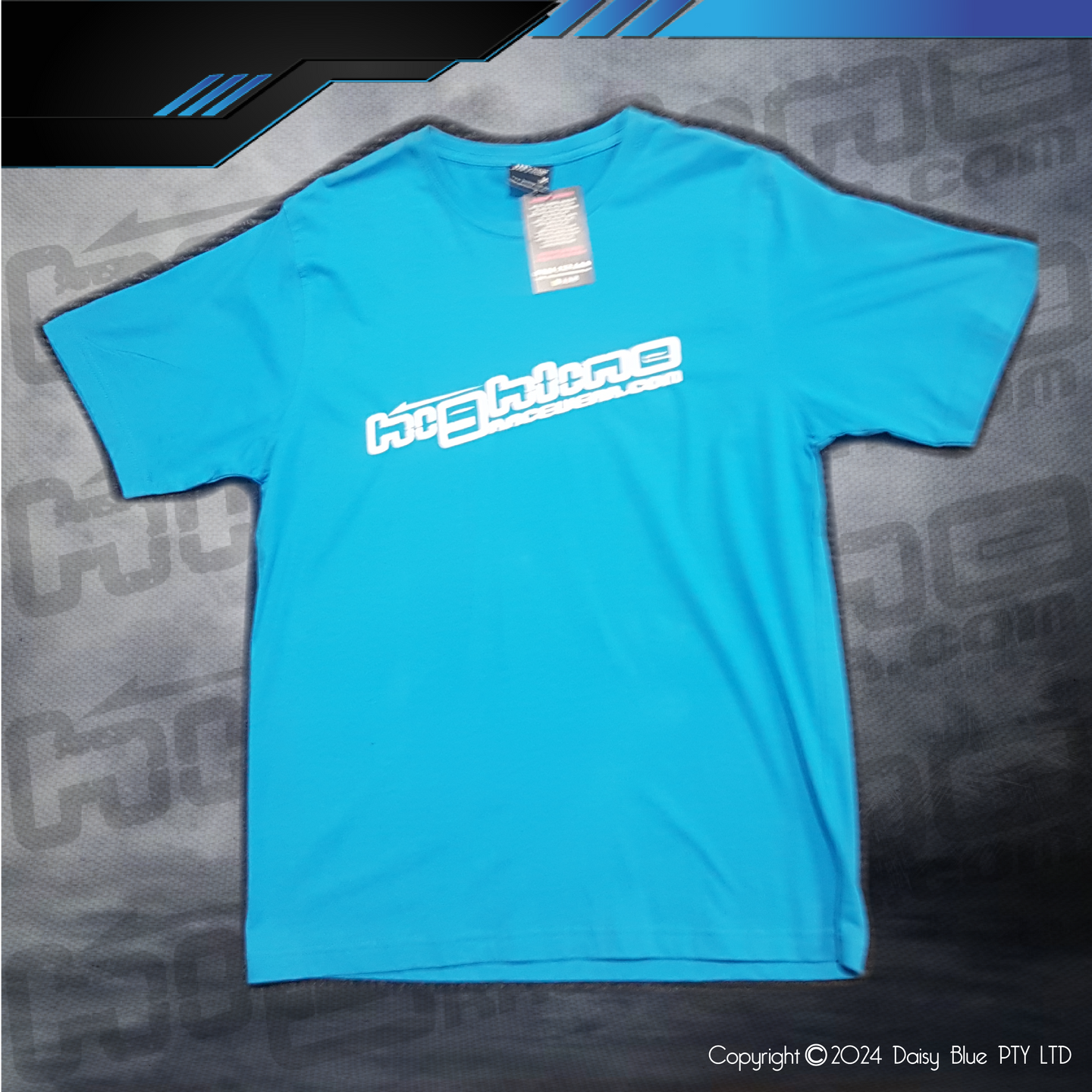 CLEARANCE TEE - AQUA/WHITE