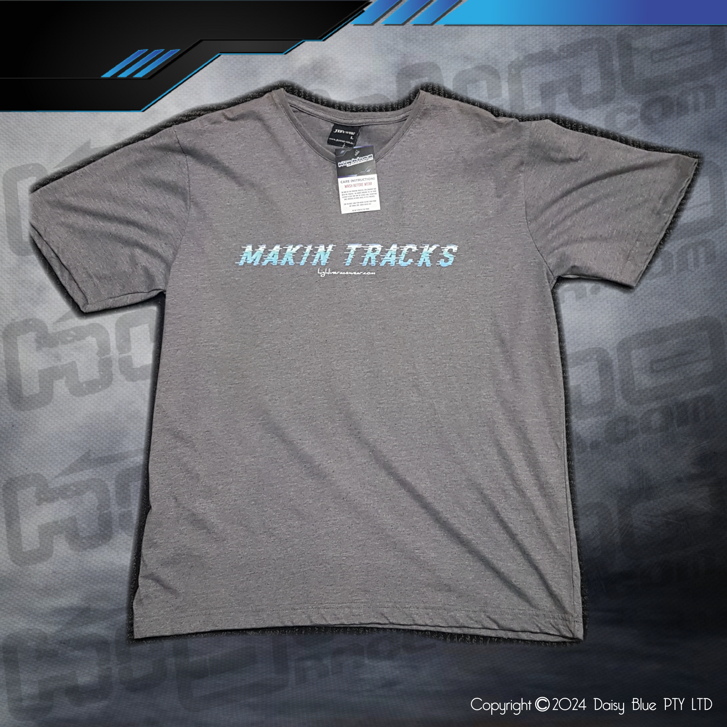 CLEARANCE TEE - GREY MAKIN' TRACKS VNECK