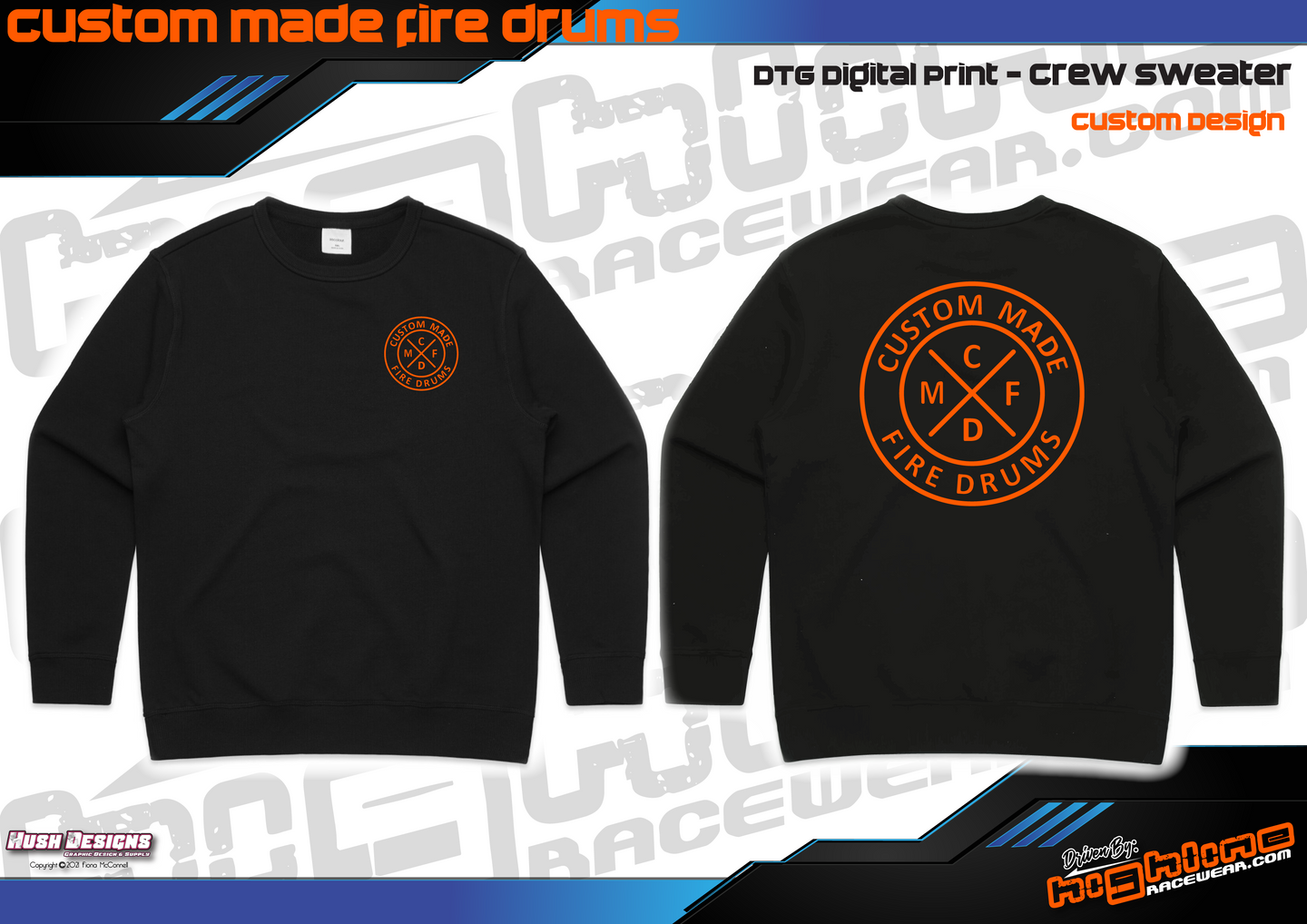 Crew Sweater - Custom Made Fire Drums