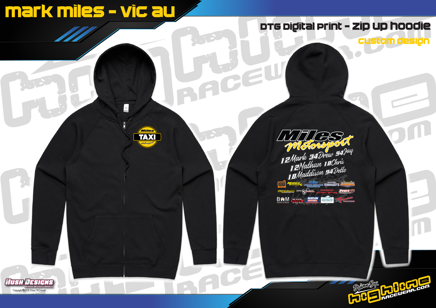 Zip Up Hoodie - Miles Motorsport