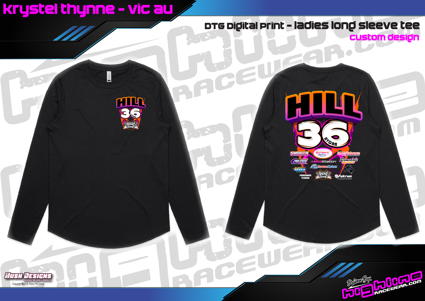 LADIES LONG SLEEVE TEE - HILL FAMILY RACING