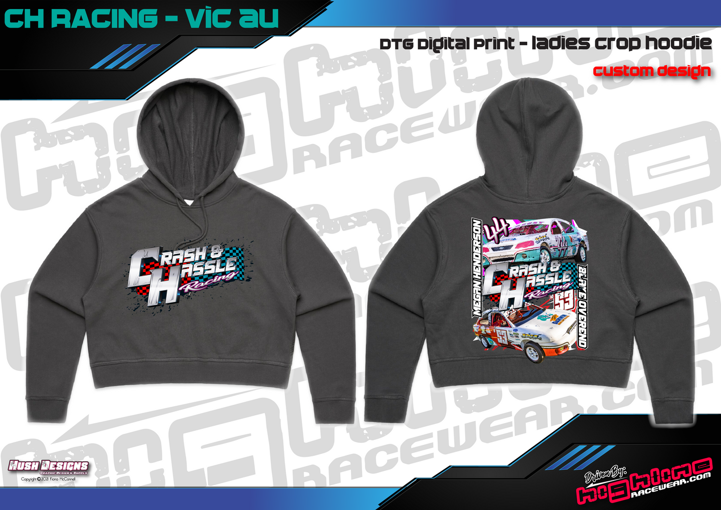 Ladies Crop Hoodie - CH Racing