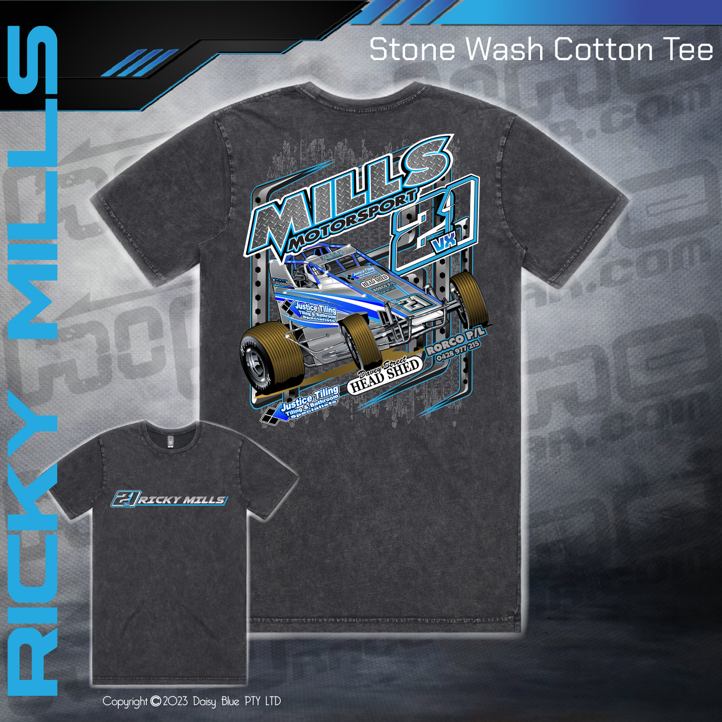 Stonewash Tee - Mills Motorsport