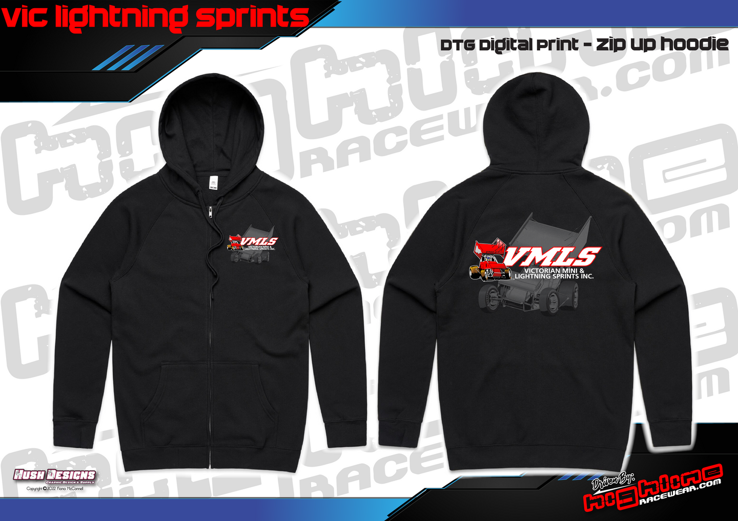 Zip Up Hoodie - Vic Mini & Lightning Sprints
