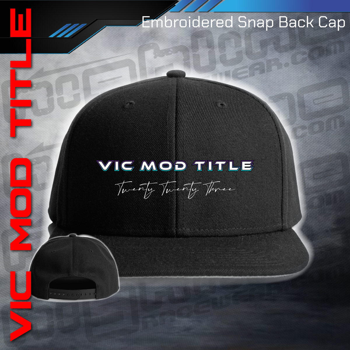 Embroidered Snap Back CAP - Victorian Modified Sedan Title 2023 ...
