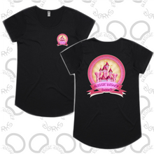 Load image into Gallery viewer, Ladies Pink Castle Logo Tee
