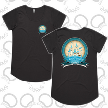 Load image into Gallery viewer, Ladies Teal Castle Logo Tee
