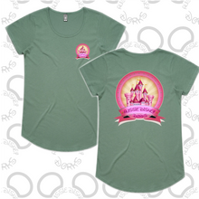 Load image into Gallery viewer, Ladies Pink Castle Logo Tee
