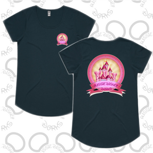 Ladies Pink Castle Logo Tee