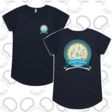 Load image into Gallery viewer, Ladies Teal Castle Logo Tee
