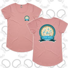 Load image into Gallery viewer, Ladies Teal Castle Logo Tee
