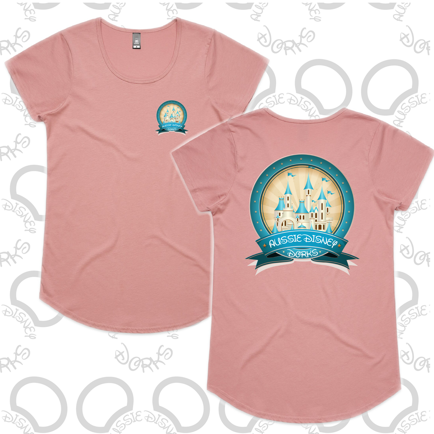 Ladies Teal Castle Logo Tee