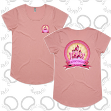 Load image into Gallery viewer, Ladies Pink Castle Logo Tee
