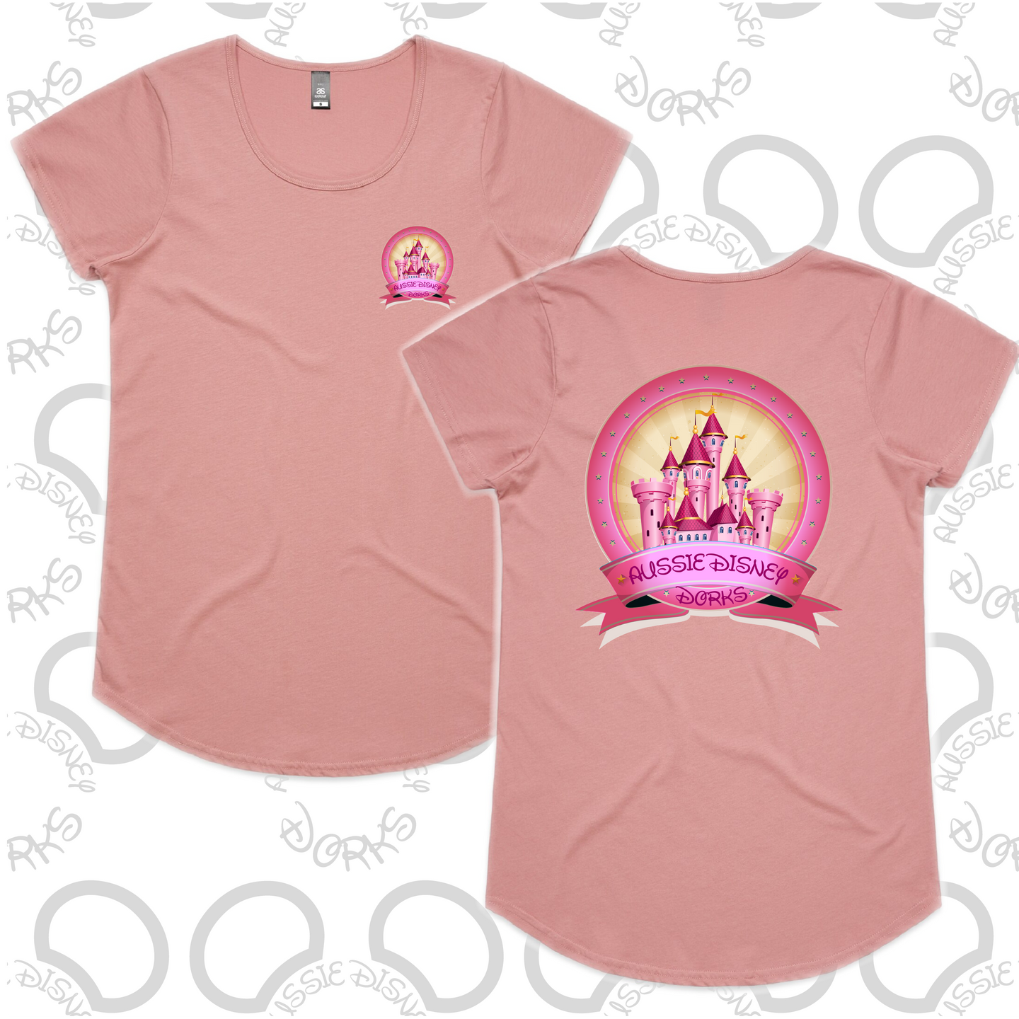 Ladies Pink Castle Logo Tee