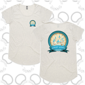 Ladies Teal Castle Logo Tee