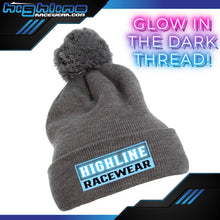 Load image into Gallery viewer, POM POM BEANIE - TRACK Glow in the Dark Thread
