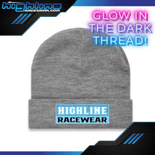 Load image into Gallery viewer, Cuff BEANIE - TRACK Glow in the Dark Thread
