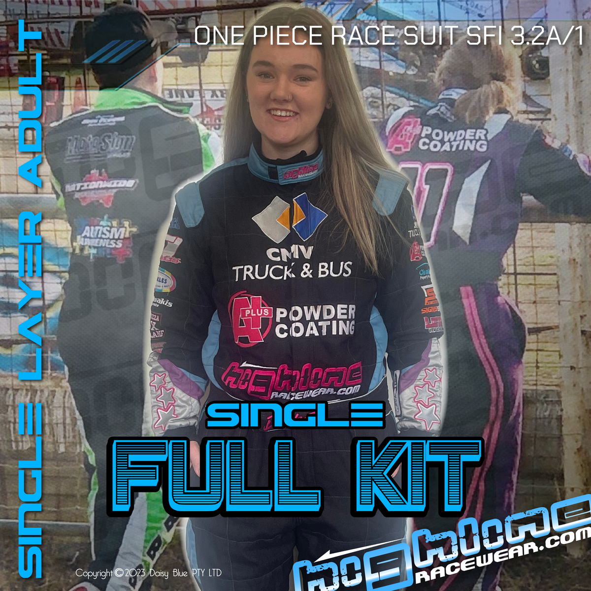 HRA FULL KIT - Adult Custom SINGLE LAYER Race Suit - SFI 3.2a/1 ...